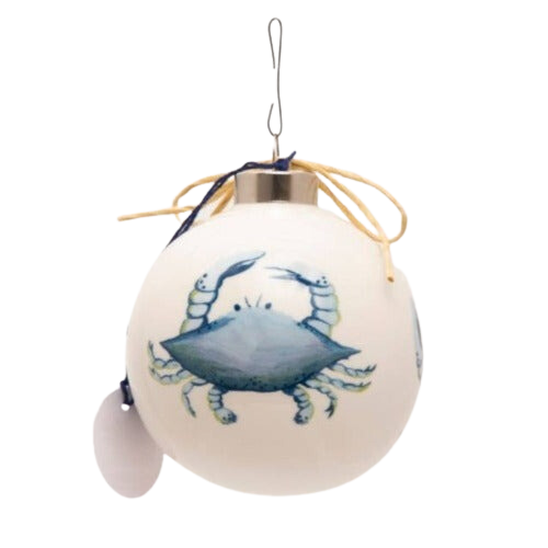Handpainted Ceramic Blue Crab Ornament