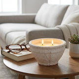 Ceramic Sea Salt and Lemon Bowl Candle