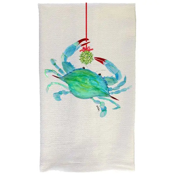 Crab Mistletoe Kitchen Towel