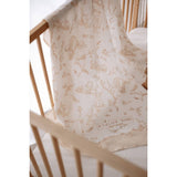 Toile De Jouy Double-Layer Muslin Blanket in Beige: 27.5” x 27.5”
