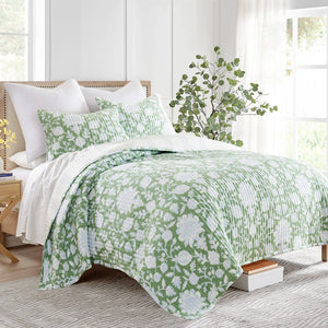 Evelyn Jacobean Floral Rayon Quilt Set