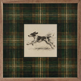 Vintage Running Coonhound Tartan Study Print: 8x8