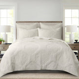 Muslin Stitch Quilt Set: Cream / King/Cal King