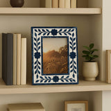 Blue Floral Petals Photo Frame