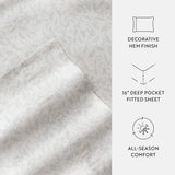Calla Cotton Sateen Printed Sheet Set in Eucalyptus (300 Thread Count)