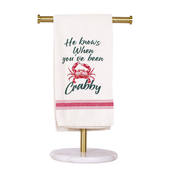 He Knows When You've Been Crabby Hand Towel