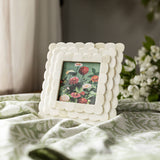 Emery 4x4 Photo Scallop Picture Frame White Bone