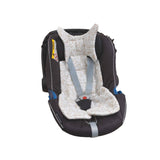 Toile De Jouy Stroller Seat Cushion in Beige - 27.5” x 14.5”