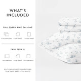 Blue Bouquet Bliss Brushed Cotton Patterned Sheet Set