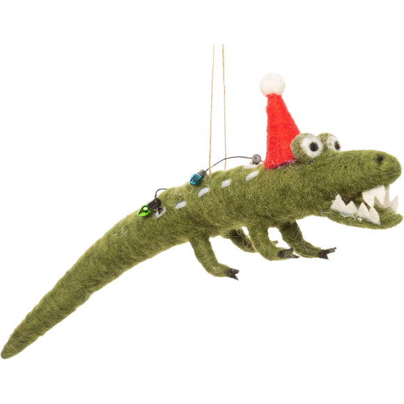 Felt Santa-gator Ornament