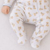 Sweet Golden Print Zip Footie