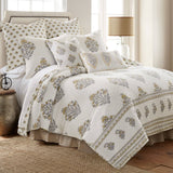 Kamira Ochre Reversible Quilt Set