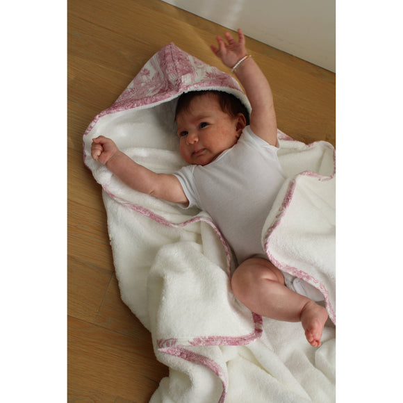 Pink Toile Organic Cotton Bath Towel
