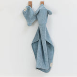 Hooded Towel + Wash Mitt Set in Fog Blue