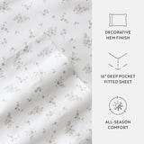 Blue Bouquet Bliss Brushed Cotton Patterned Sheet Set
