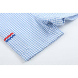 Blue Gingham American Flag Pocket Shortalls