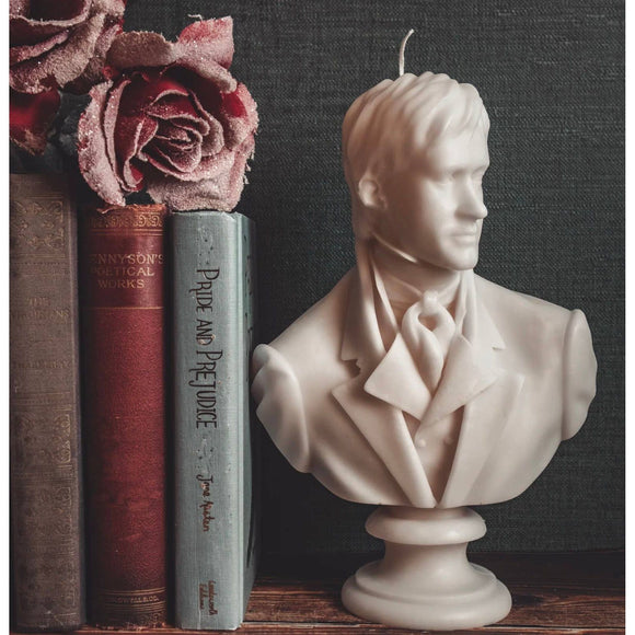 Handcrafted Jane Austin Mr Darcy Pillar Candle