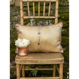 Vintage Rose Velvet Olive Lumbar Pillow