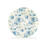8.25" Blue Rose Toile Fine Porcelain Dessert Single Plate