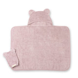Hooded Towel + Wash Mitt Set in Orchid
