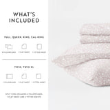 Rustic Jacobean Cotton Patterned Sheet Set in Light Blue