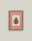 Peppermint Stripe Tree Framed Antique Art: 5x7
