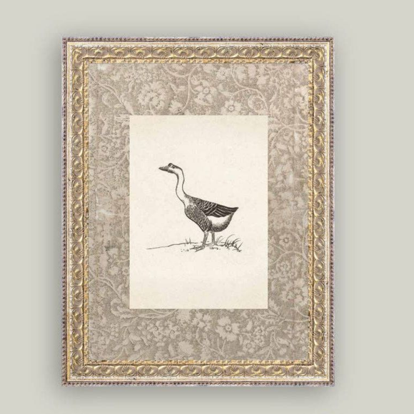 Lucy Goose Framed Antique Art: 12x16