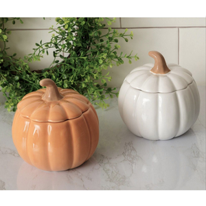 Ceramic Covered Pumpkin Bowl