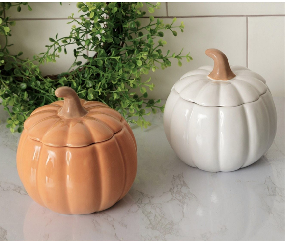 Ceramic Covered Pumpkin Bowl