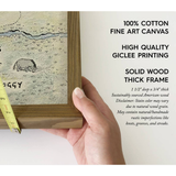 Winnie the Pooh Vintage Map - Disney Canvas Art with Wood Frame: 12x18"
