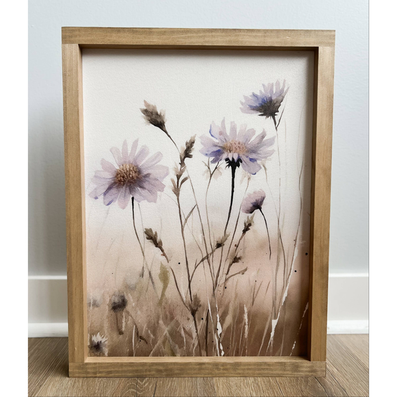 Clara Vintage Wood Wall Art in Light Oak Frame / 8x12