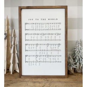 Joy to the World Hymn Wooden Sign 17" x 13"