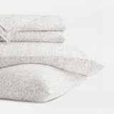 Calla Cotton Sateen Printed Sheet Set in Eucalyptus (300 Thread Count)