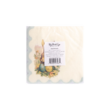 Vintage Easter Bunny Scallop Paper Cocktail Napkin