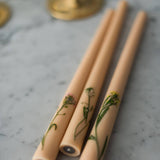 Floral Inlaid Tapered Candle