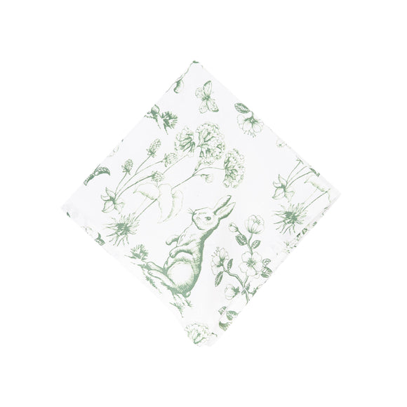 Reversible Spring Greens Bunny Toile Napkin (Set of 6)