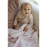 Little Pink Bird Muslin Organic Cotton Blanket