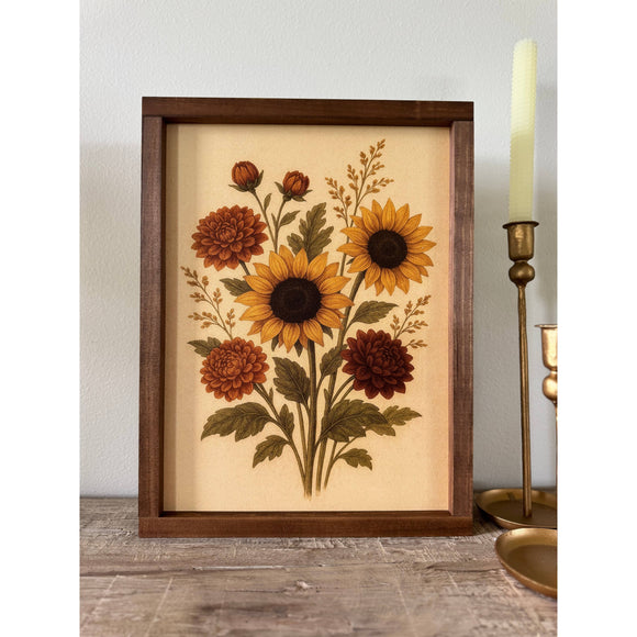 Fall Bouquet Wood Wall Art 13x17