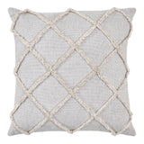 Delphine Frayed Lattice Oatmeal Pillow 20x20