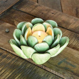 Green Ceramic Succulent Tealight Holder