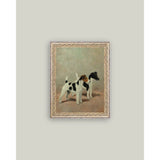 Two Fox Terriers Framed Antique Art: 8x10