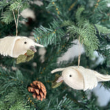 Handcrafted Felt Dove With Olive Twig Ornament
