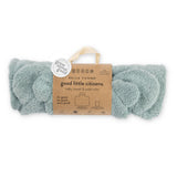 Hooded Towel + Wash Mitt Set in Fog Blue