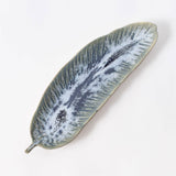 Reactive Glaze Blue Banana Leaf Stoneware