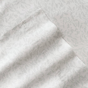Calla Cotton Sateen Printed Sheet Set in Eucalyptus (300 Thread Count)
