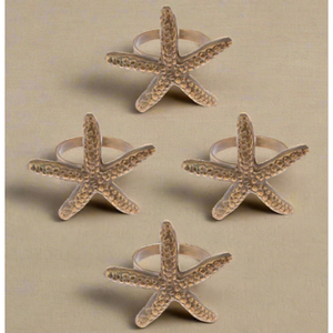 Gold Starfish Napkin Rings (Set of 4)