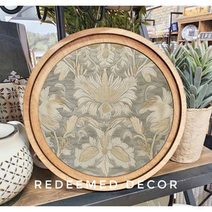 Leeland 8" Round Tapestry Muted Art