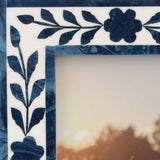 Blue Floral Petals Photo Frame