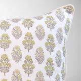 Vivienne Mughal Flower Pillow in Sage