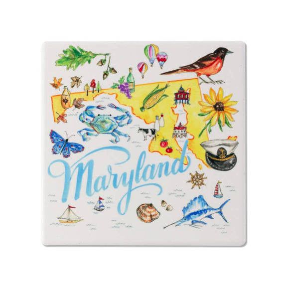 MD State Collection Ceramic Coaster